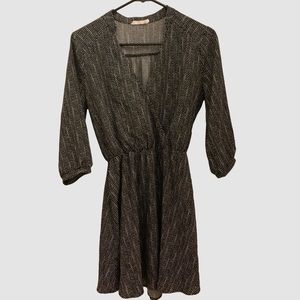 Lush 3/4 sleeve dress, size S, black and white dot print